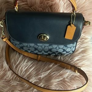 USED!  MARLIE TOP HANDLE SATCHEL IN SIGNATURE BLUE CANVAS. SEND ME YOUR OFFER!